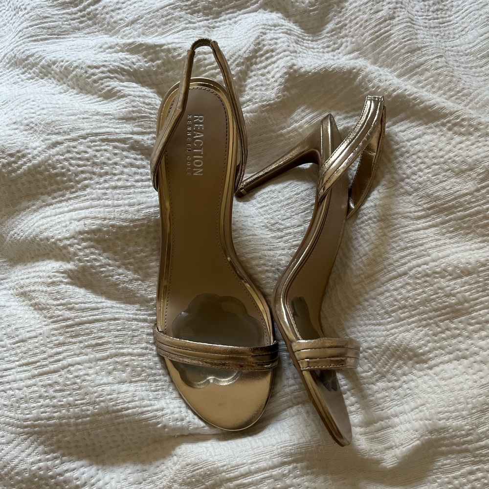 Kenneth Cole gold heels